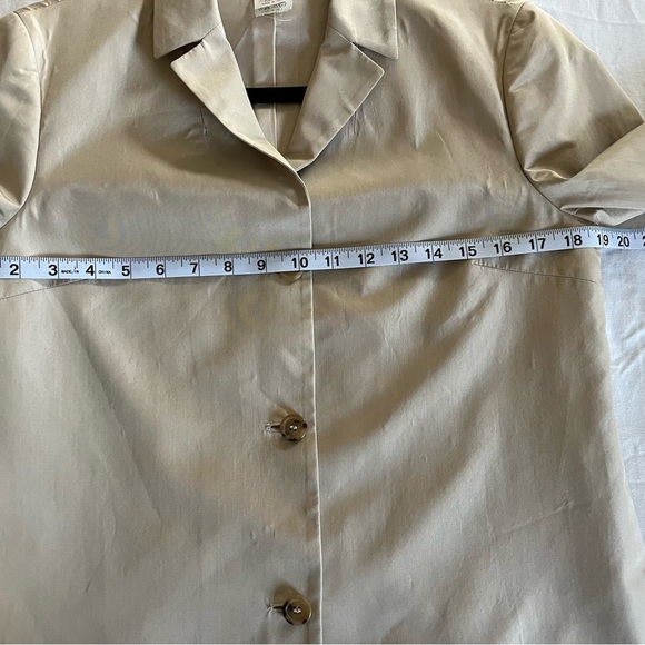 VTG Michael Kors Tan Italian Made Lined Silk Boxy Blazer/Jacket Womens Size 6 - Picture 8 of 13